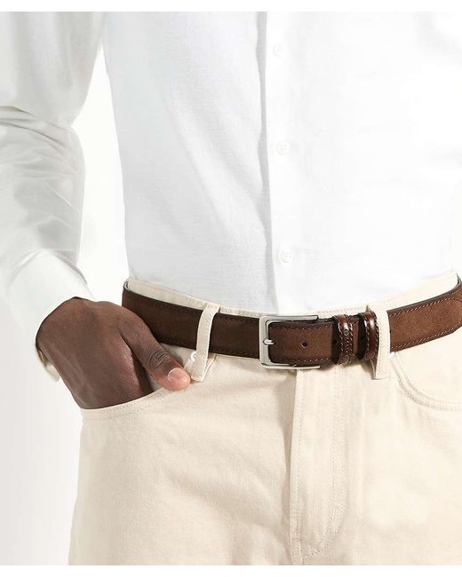 Dune Brown Overturn Suede Belt for men