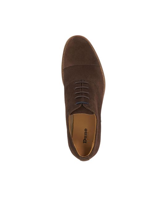 Dune Brown Stanlakes Leather Lace-Up Oxford Shoes for men