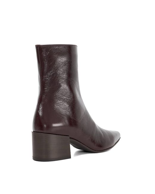 Dune Brown Pami Block Heel Ankle Boots