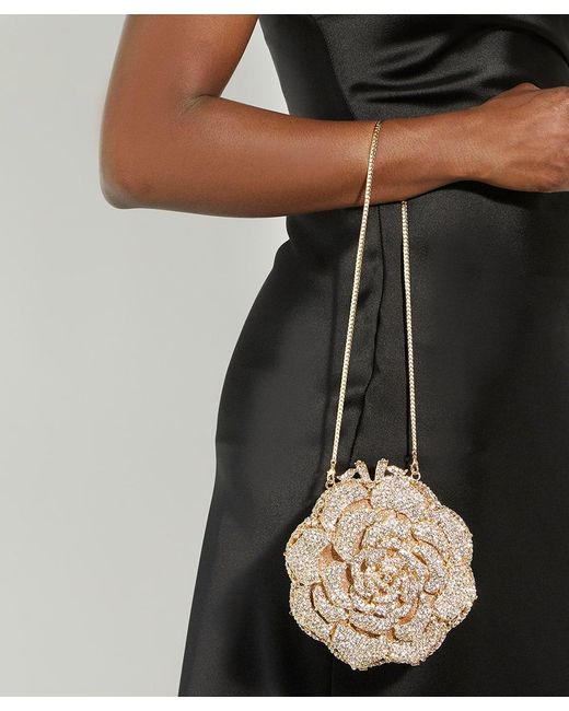 Dune Metallic Bling Floral Diamante Embellished Clutch
