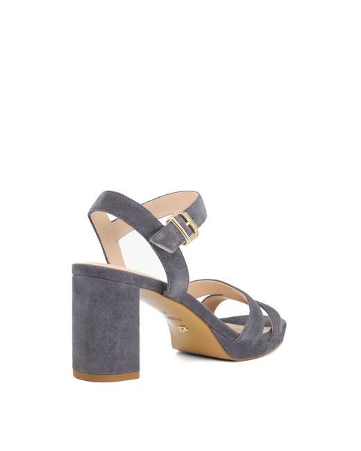 Dune Blue Manifesting Block Heel Sandals