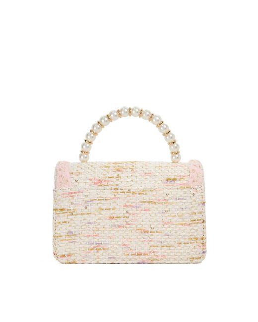 Dune Metallic Blooms Beaded Handle Embellished Cross Body Bag