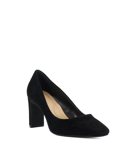 Dune Black Wf Arriving Wide Fit High Block Heel Court Shoes
