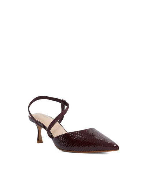 Dune Brown Charming Embellished Court Shoes