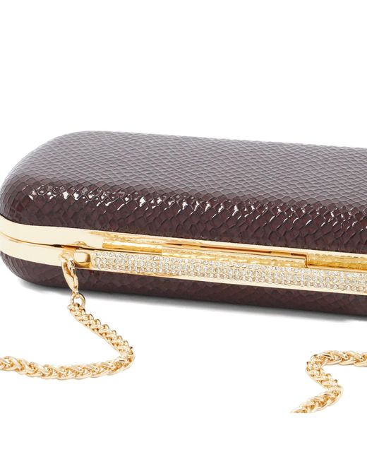 Dune Purple Body Structured Chain Strap Clutch Bag