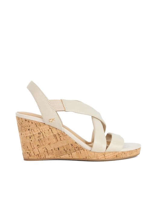 Dune Natural Wf Kamies Wide Fit Cork Wedge Heel Shoes
