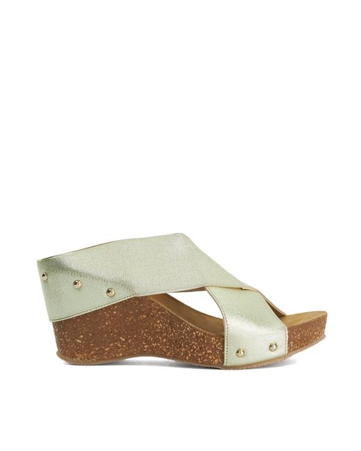 Dune Metallic Krossleys Open Toe Wedge Sandals