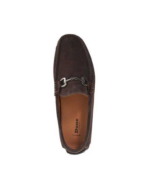 Dune Brown Brackon Wf Suede Snaffle Trim Moccasins for men