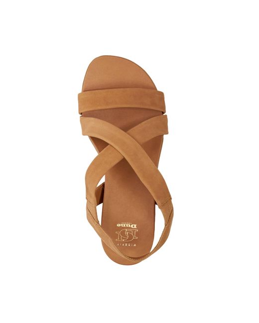 Dune Brown Landies Flat Sandals