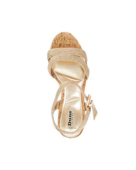 Dune Metallic Wf Kipling Cork Wedge Sandals