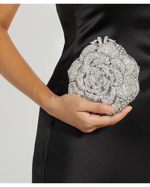 Dune White Bling Floral Diamante Embellished Clutch