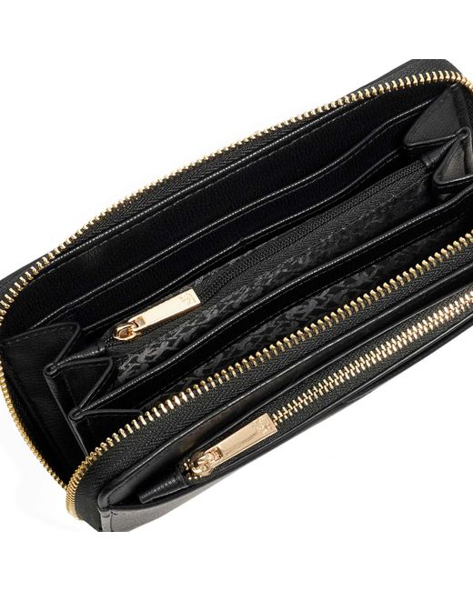 Dune Black Kelbey Crossover Detail Zip Around Purse
