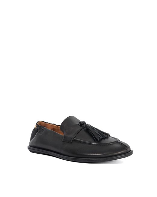 Dune Black Grounding Suede Round Toe Tassel Loafers