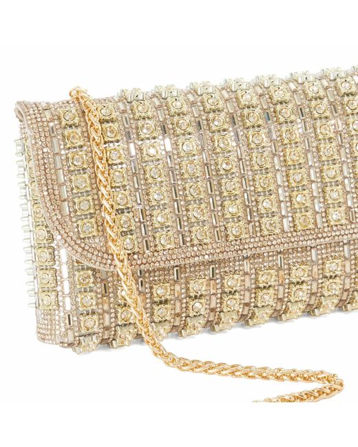 Dune Metallic Elabourate Embellished Envelope Shoulder Bag