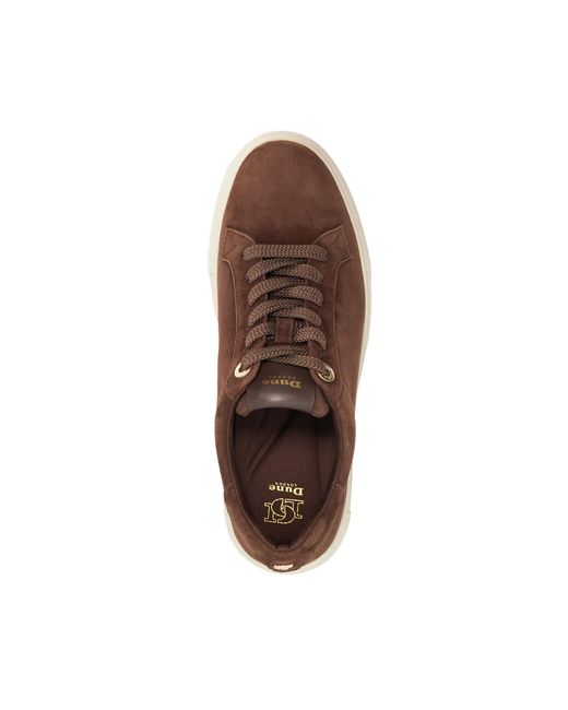 Dune Brown Evienne Leather Lace-Up Chunky Trainers