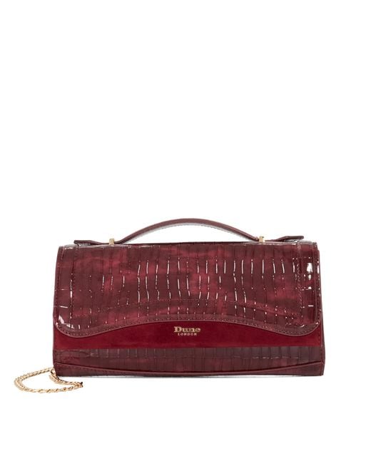 Dune Red Edited Top Handle Snake-Effect Bag