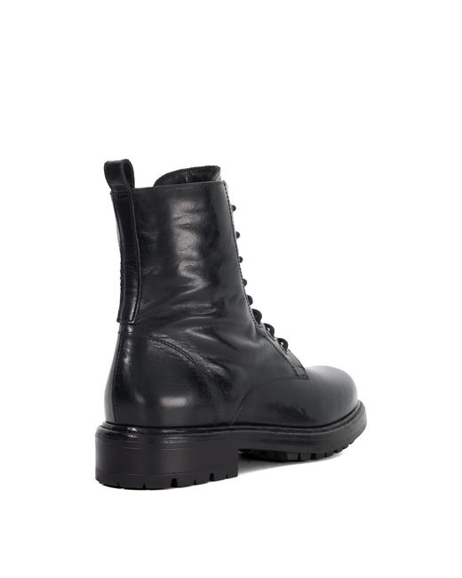 Dune Black Patley Leather Lace-Up Ankle Boots