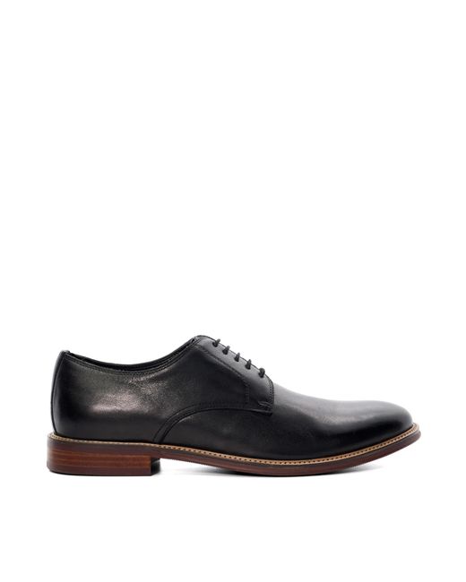 Dune Black Wf Stanleyy Natural Wood Sole Gibson Shoes for men