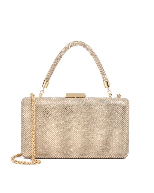 Dune Natural Beaut Diamante Handle Evening Bag