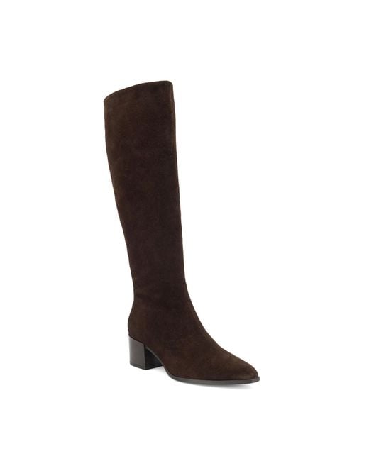 Dune Brown Tautly Heeled Knee-High Boots
