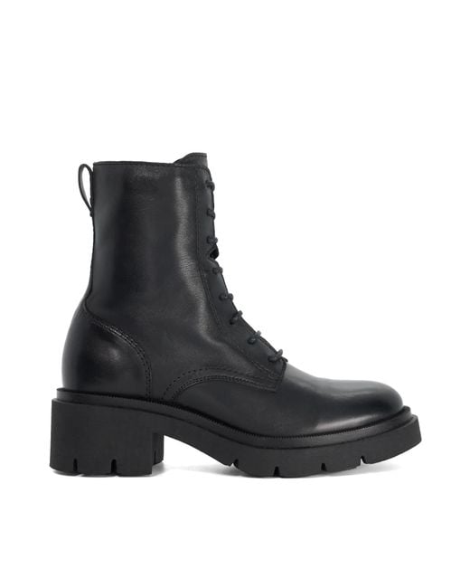 Dune Black Pion Lace-Up Ankle Boots