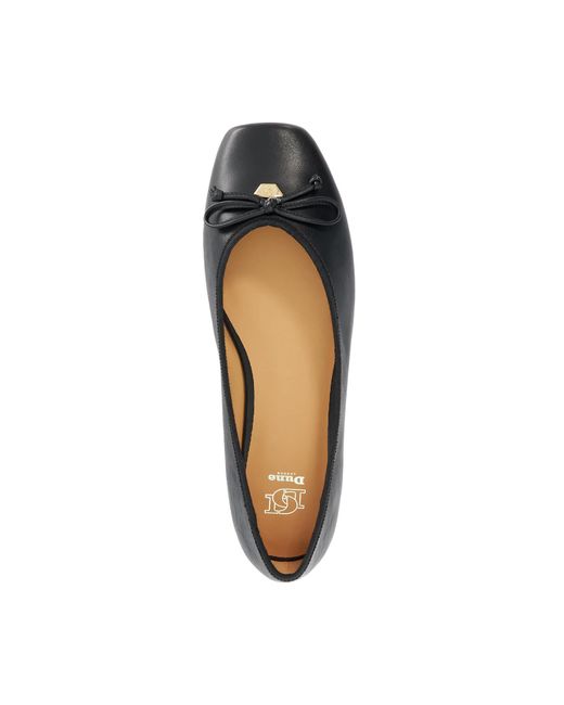 Dune Blue Harllowe Leather Square Toe Ballet Flats