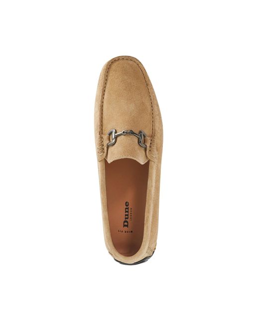 Dune Natural Brackon Wf Suede Snaffle Trim Moccasins for men