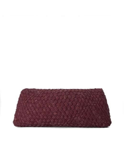 Dune Purple Encourage Woven Clutch With Cross Body Strap