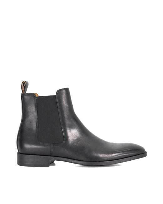 Dune Black Matchin Wf Flexi Sole Leather Chelsea Boots for men