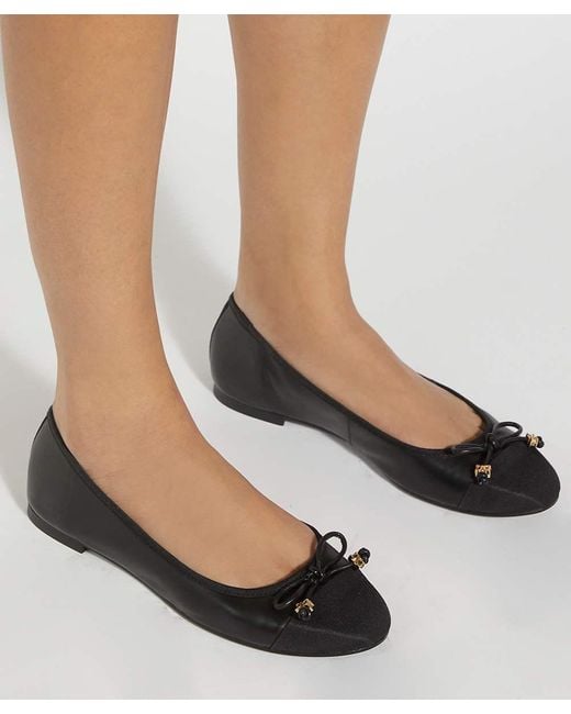 Dune Black Wf Hallo Wide Fit Charm-Detail Ballet Shoes