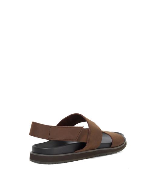 Dune Brown Idealistic Utilitarian Strap Leather Sandals for men