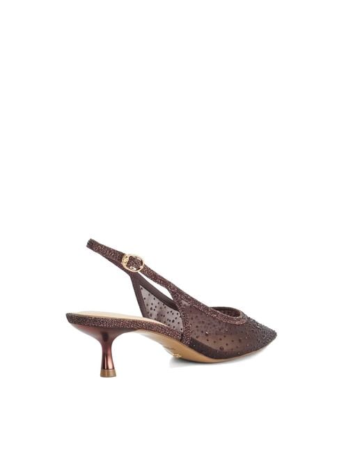 Dune Brown Cirelle Embellished Slingback Court Shoes