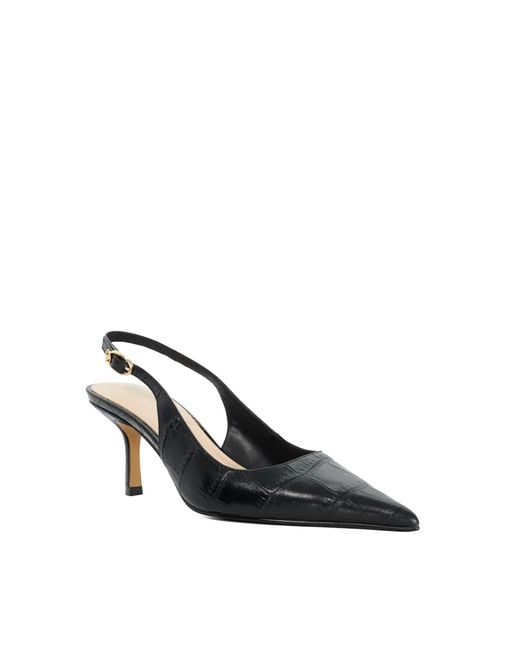 Dune Black Celise Pointed-Toe Slingback Court Shoes