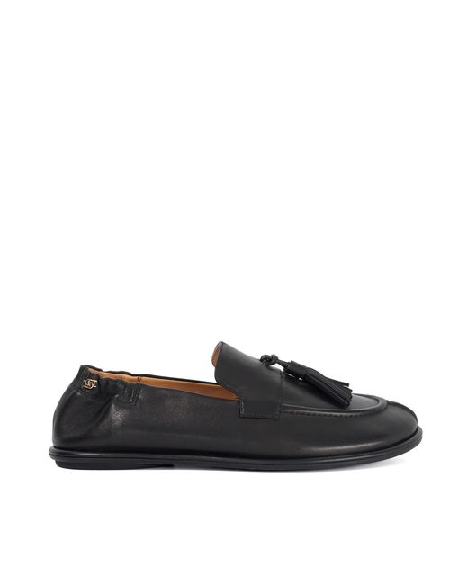Dune Black Grounding Suede Round Toe Tassel Loafers