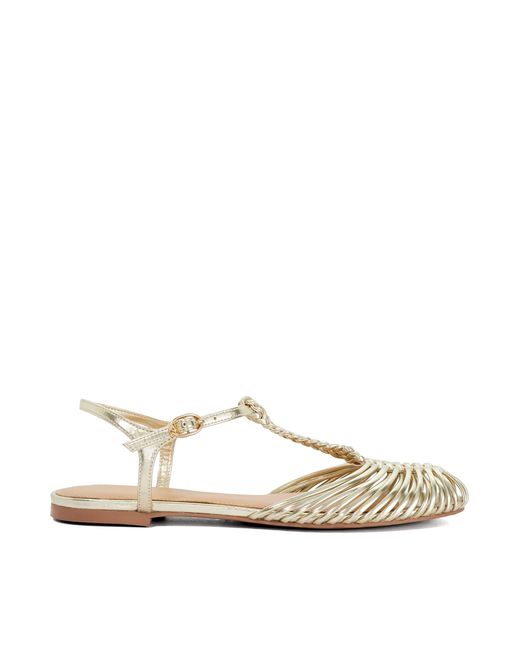 Dune Natural Harmoni Braided Ballet Flats