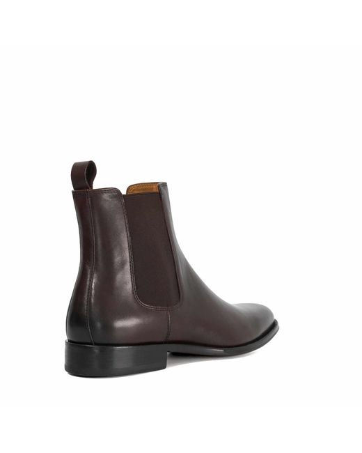 Dune Brown Manson Premium Leather Chelsea Boots for men