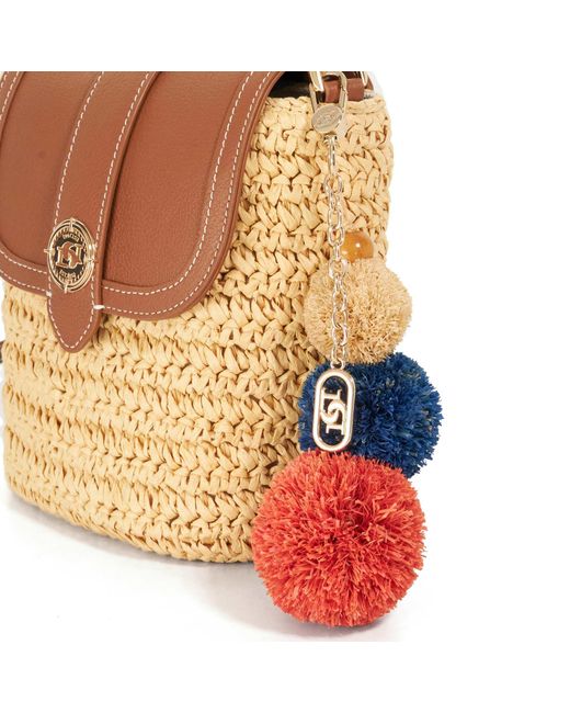 Dune Brown Dimple Raffia Crossbody Bag