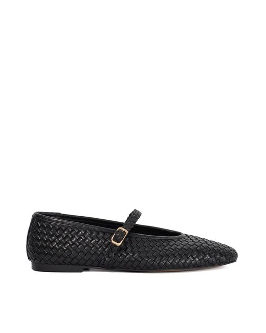 Dune Black Wf Headliner Woven Mary Jane Flats