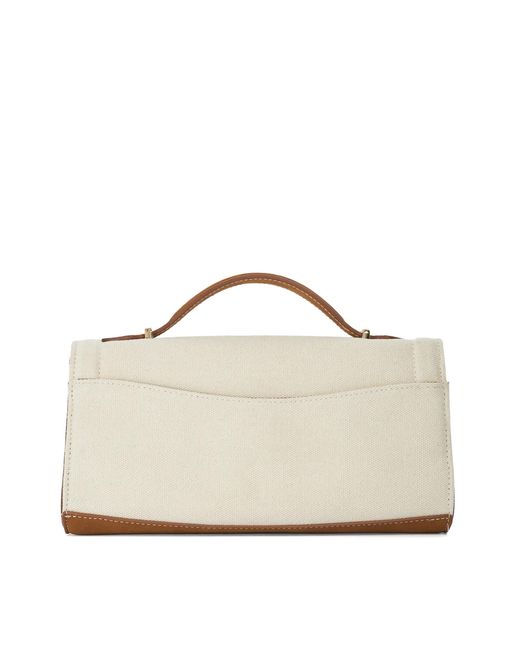 Dune White Edited Top Handle Snake-Effect Bag