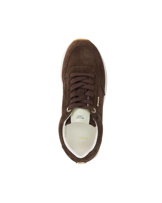 Dune Brown Ettah Suede Lace-Up Runner Trainers
