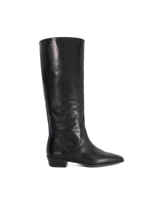Dune Black Torrie Low-Heel Knee-High Boots