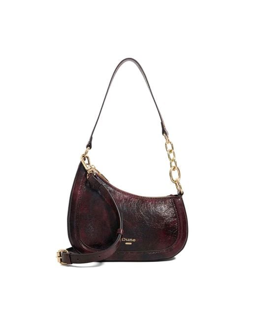 Dune Purple Direction Chain Detail Shoulder Bag