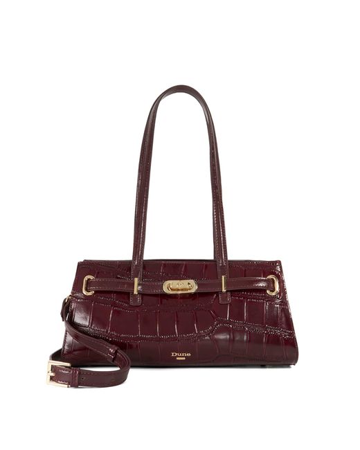 Dune Purple Depend Leather Shoulder Bag