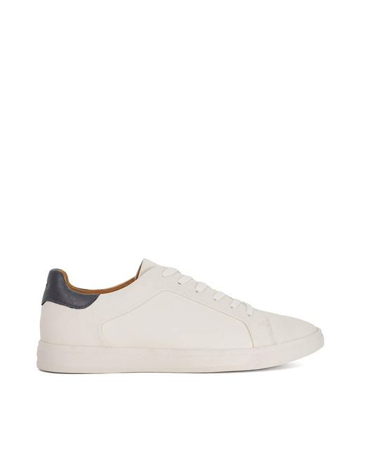 Dune White Traces Lace-Up Trainers for men