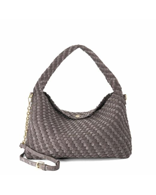 Dune Gray Deliberate L Woven Shoulder Bag
