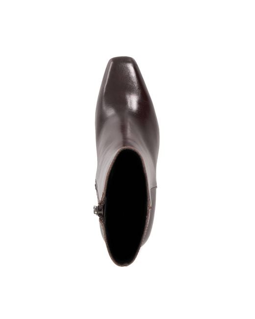 Dune Brown Ovation High Heel Chisel Toe Ankle Boots