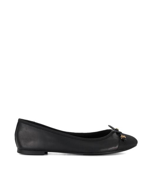 Dune Black Wf Hallo Wide Fit Charm-Detail Ballet Shoes