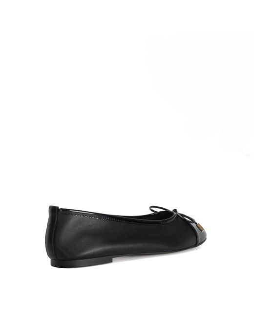 Dune Black Haliah Patent Toe Cap Ballet Flats
