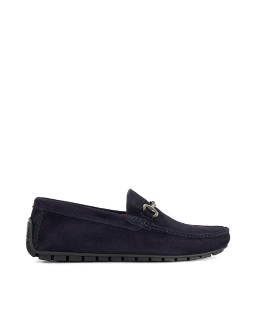 Dune Blue Brackon Snaffle Trim Suede Loafers for men