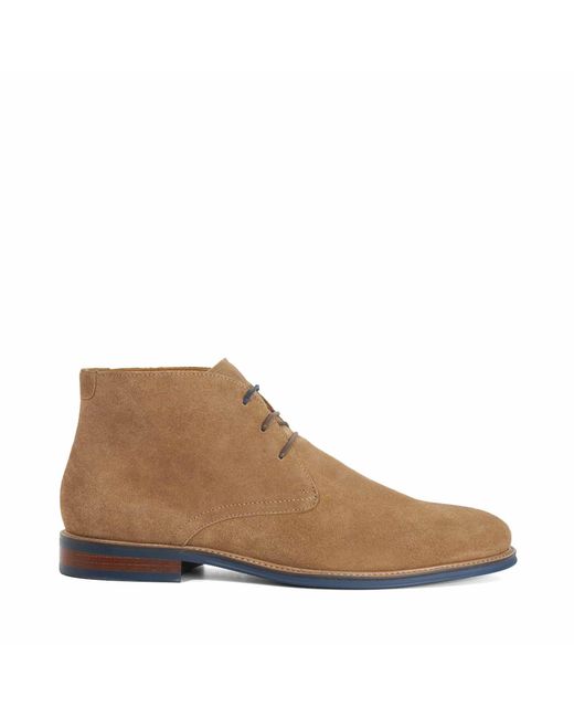 Dune Brown Millers Round Toe Lace Up Boots for men